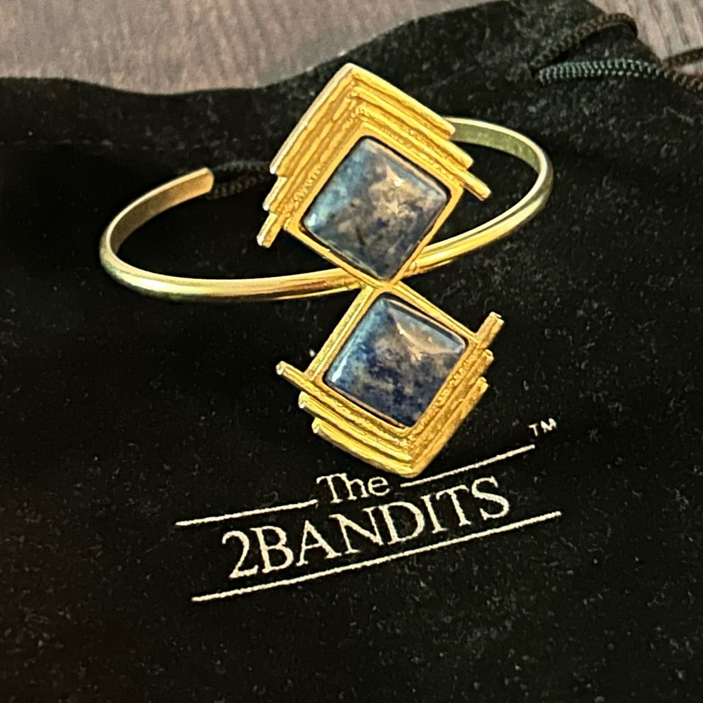 2Bandits Endless Summer Cuff 22K Gold Plated/Denim Lapis